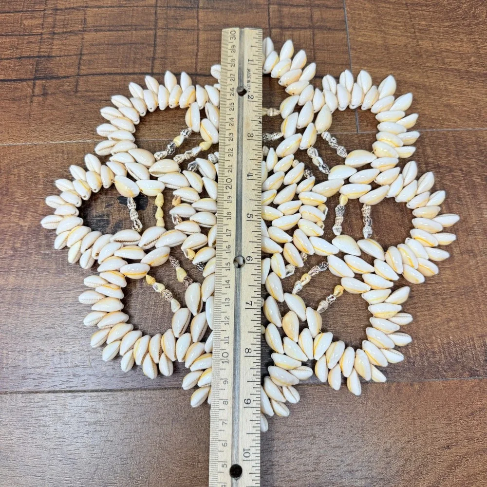 Handcrafted Cowrie Shell Mandala Trivet Centerpiece Boho‎ Coastal